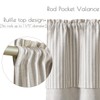 jinchan Linen Valance Curtain Striped Valance for Windows 18 Inch
