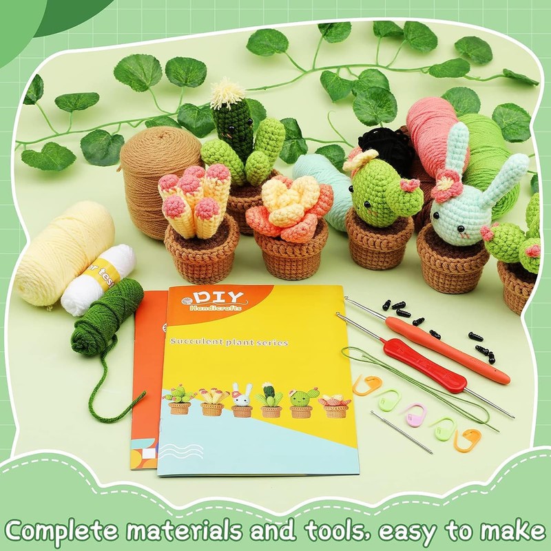 Crochet Starter Kit,Uandhome Crochet Kit for Beginners, Beginner Crochet Kit