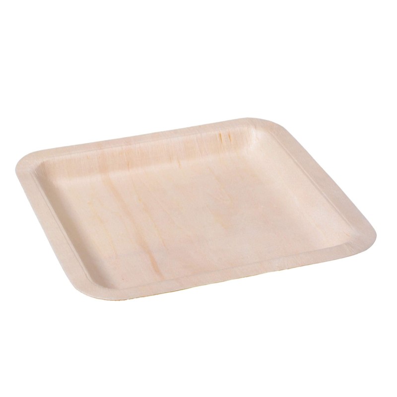GRÄWE Disposable Plates Set - Wooden Plates, 25 Pieces, 21