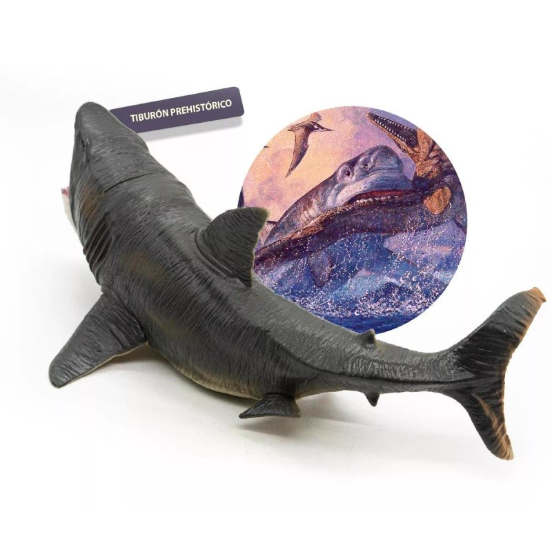Tiburon Prehistórico Jurassico De 30 Cm Figura De Dinosaurio Megalodon
