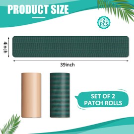 Pushglossy 2 Rolls Pool Cover Patch Kit 39 x 4 Inch Cuttable Swimming Self Adhesive Safety Tear Resistant Mesh Pool Cover Repair Patch Kit for Inground Swimming, Green