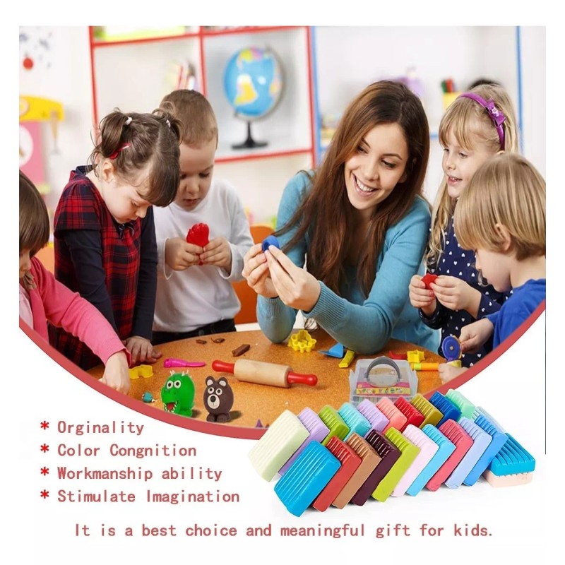 Kit De Arcilla Para Modelar Secado Al Aire, 24 Colores