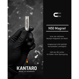 KANTARO 8011 Universal Bit Holder Magnetic Stainless Steel Sleeve E6.3 L58 mm Made in Germany