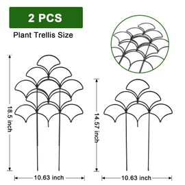 Yhtpouqe Metal Trellis for Climbing Plants Outdoor & Indoor - 4 Pack Garden Trellis for Potted Plants, Rust-Resistant Plant Support Stakes for Vines, Vegetables, Flowers - Sturdy Plant Trellis