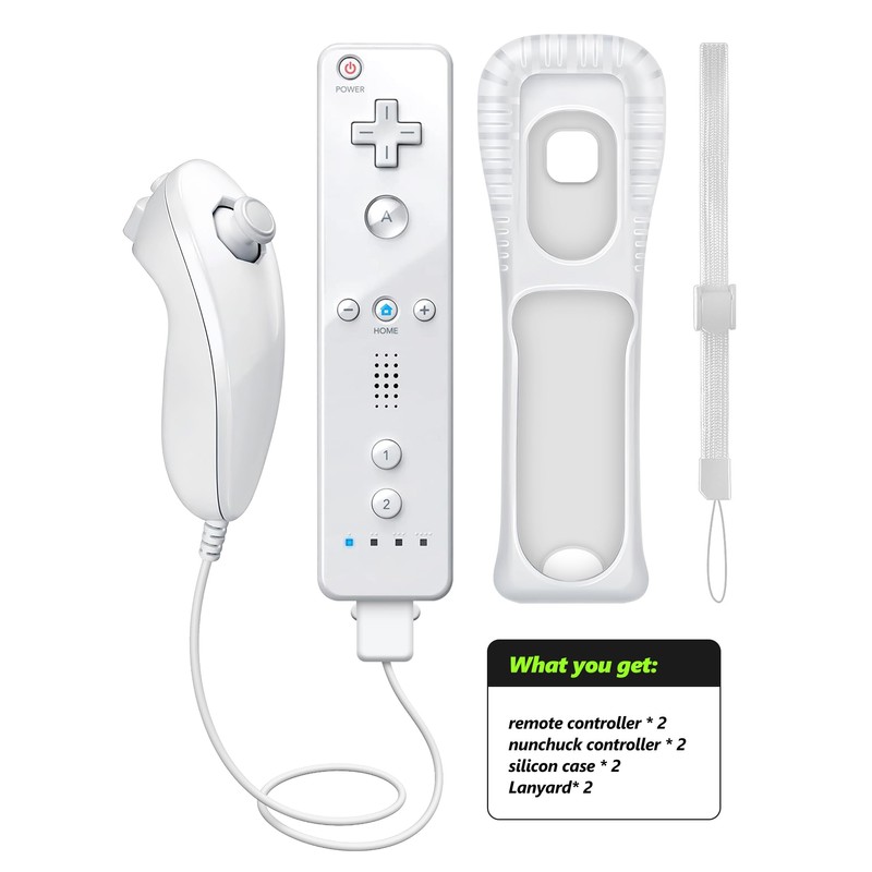 (White *2) Remote Controller with Motion Plus for Wii/WII U,
