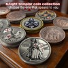 RYUKENLM Knights Templar Challenge Coin-Medieval Knight Warrior Coins-Red Cross Shield