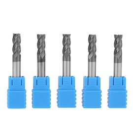 Carbide End Mill 6 mm Shank Single Flute Spiral CNC Cutter 4 Flute 6 mm Diameter x 50 mm Length 5 Pieces