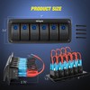 Nilight-90111F 6 Gang Aluminum Rocker Switch Panel Toggle Dash 5