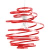 Modern Designer Vibrant Red Gloss Metal Double Ribbon Spiral Swirl