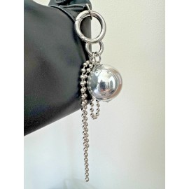 NYUNYU Bag Charm Silver Ball (Christmas Ball Style) - SHIPS FROM USA