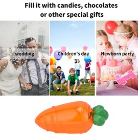 Natudeco Pack of 10 Easter Carrot Containers, Bright Orange Plastic Candy Boxes, Carrot Shaped, Fillable Treat Containers for Easter, Wedding, Birthday (Transparent Orange Colour)