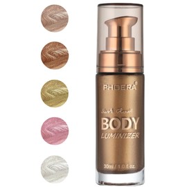 PHOERA Body Luminizer Highlighter, Waterproof Moisturizing and Glow For Face & Body, Face Body Glow Illuminator (103 Glistening Bronze)