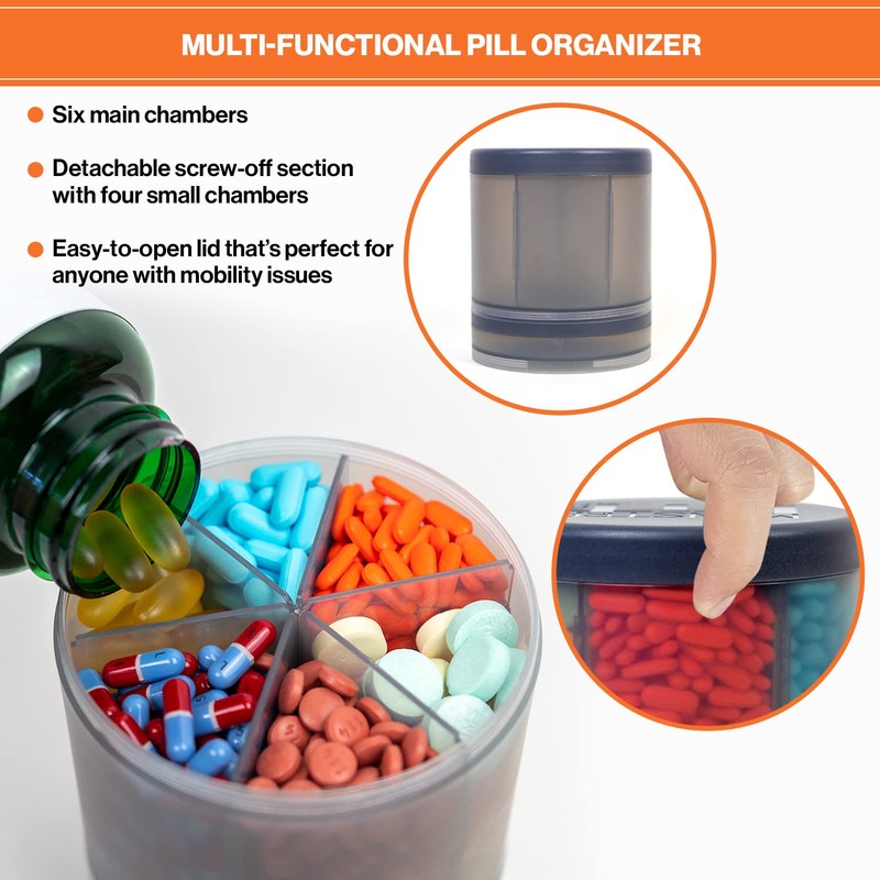 Monster Extra-Large Pill Organizer (5” Tall x 4.25” Wide) –