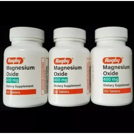Rugby Magnesium Oxide 400 mg (120 Tablets -3 Pack) Exp: 01/2026