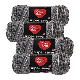 Red Heart Super Saver Yarn (4-Pack of 5oz Skeins) (Dove)