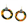 All Kente Print Hoop Earrings | Yellow, Black, Red, Green