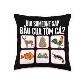 Did Someone Say Bau Cua Tom Ca? Vietnamese Board Game Throw Pillow