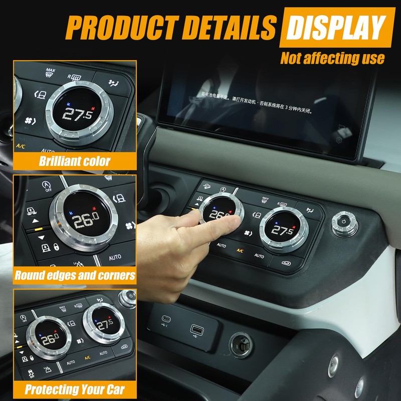 Bekantogy 3PCS Car Air Conditioner Switch Button Knob Cover Compatible
