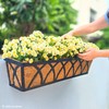 LaLaGreen Railing Planter Boxes (24 Inch, 2 Pack) Black Metal