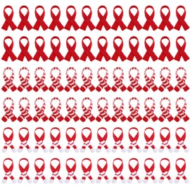 Bencailor 72 Pcs Mini Christmas Scarves Tiny Snowman Scarves Classic Red and White Xmas Pet Knitted Scarf Doll Snowman Wine Bottle Scarf Accessory Holiday Christmas Decor for DIY Crafts (Red White)