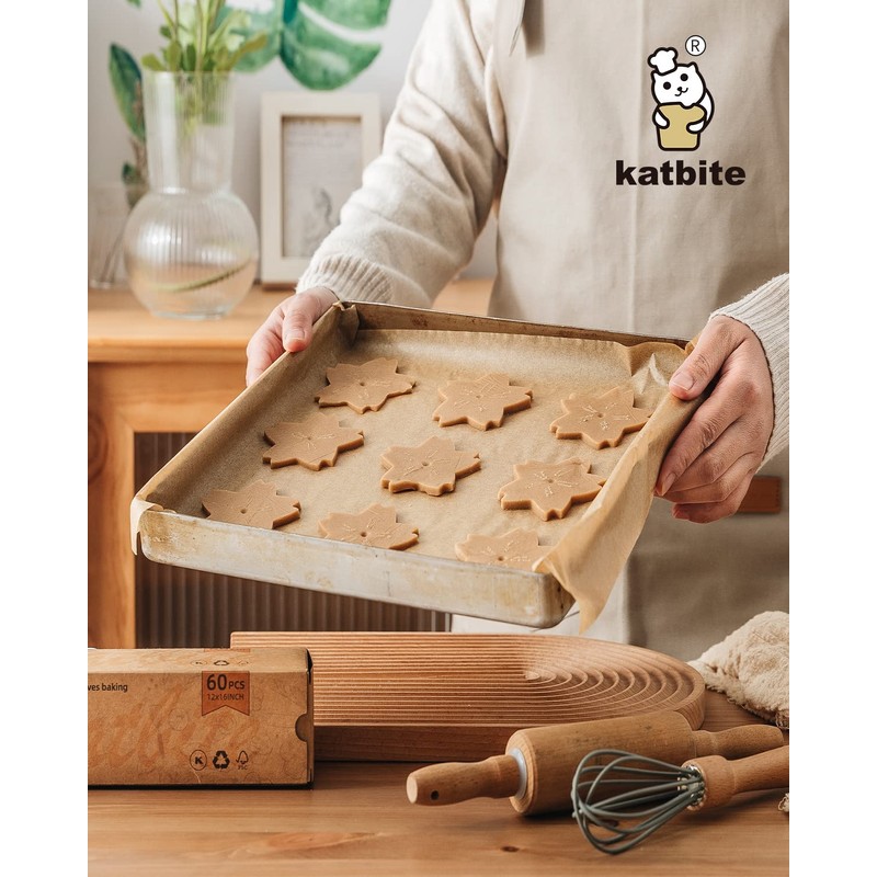 Katbite 12x16 Inch Parchment Paper Sheets, Pre cut Unbleached Baking