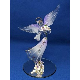Glass Baron Lavender Angel with Dove Figurine