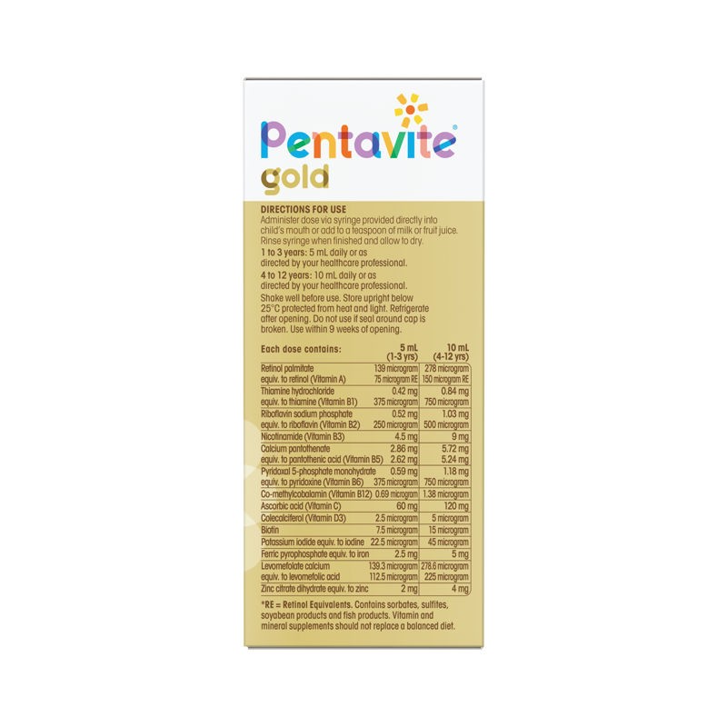 Pentavite Gold Multivitamin + Iron Liquid Watermelon For Kids 200ml