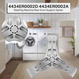4434ER0002D 4434ER0002A Washer Spinner Support, Replacement for L-G Ken-more Washing Machine - Rear Drum Support Spider Replaces 4434ER0002B 4434ER0002E AP5592038, 3 Year Warranty