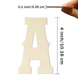 Wooden Letters 4 Inch for Crafts Unfinished Wood Alphabet Letters and Numbers Symbols Set 41 Pcs Western Style Small Wooden Letters for Wedding Birthday Home Decor