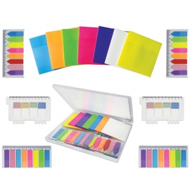 LAMBOCK 1150 Pcs Transparent sticky Notes - Waterproof Clear Sticky Notes set |sticky book tabs, Index, arrow, pastel tabs & see through sticky notes for book annotation, school & cute office supplies