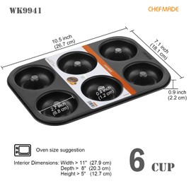 CHEFMADE Donut Pan, Nonstick 6 Cavity Ring Begal Pan Doughnut Baking Pan