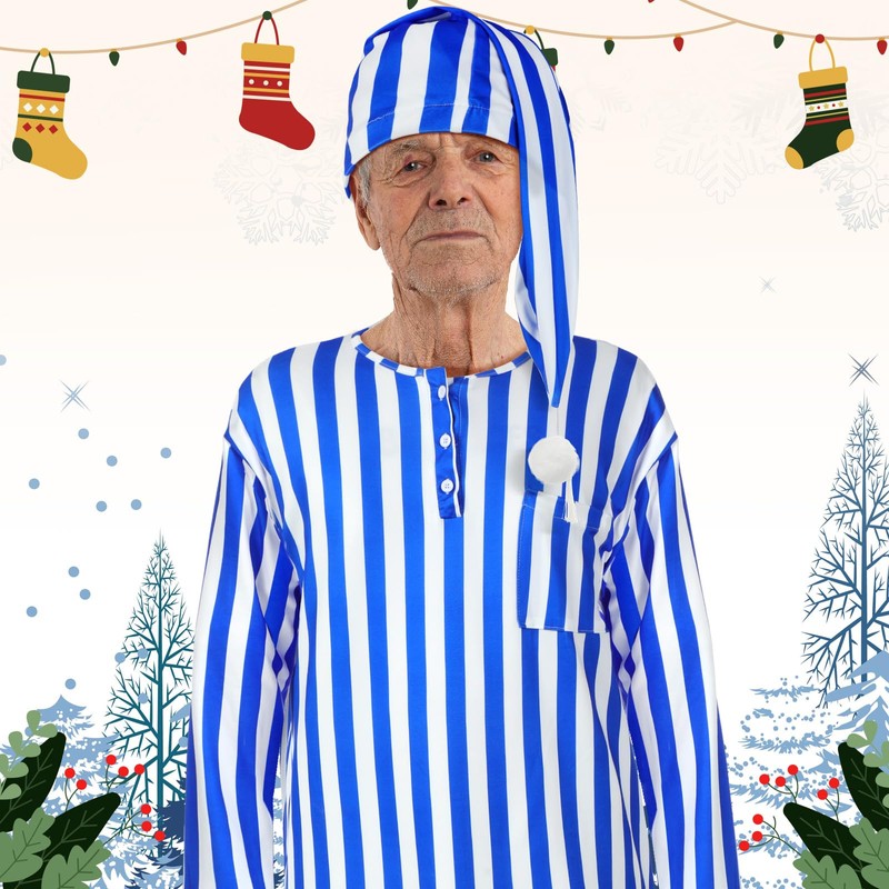 Liitrsh 3 Pcs Christmas Nightshirt Costume Cosplay Christmas Men's Pajama