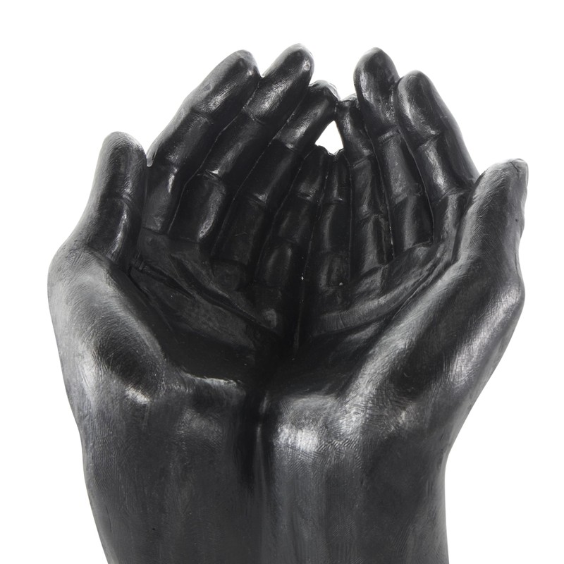 Deco 79 Polystone Hands Open Sculpture, 10" x 9" x