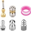 lasuroa 6pcs Sewer Jetter Nozzle Kit with Quick Connector &
