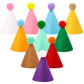 10 Pcs Mini Birthday Party Hats Multicolor Lovely Cone Hats for Animals Stuffed Pets Birthday Holiday Accessories Decoration Supplies