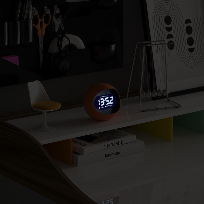 NEWGATE® Digital Centre of The Earth Alarm Clock (Orange with