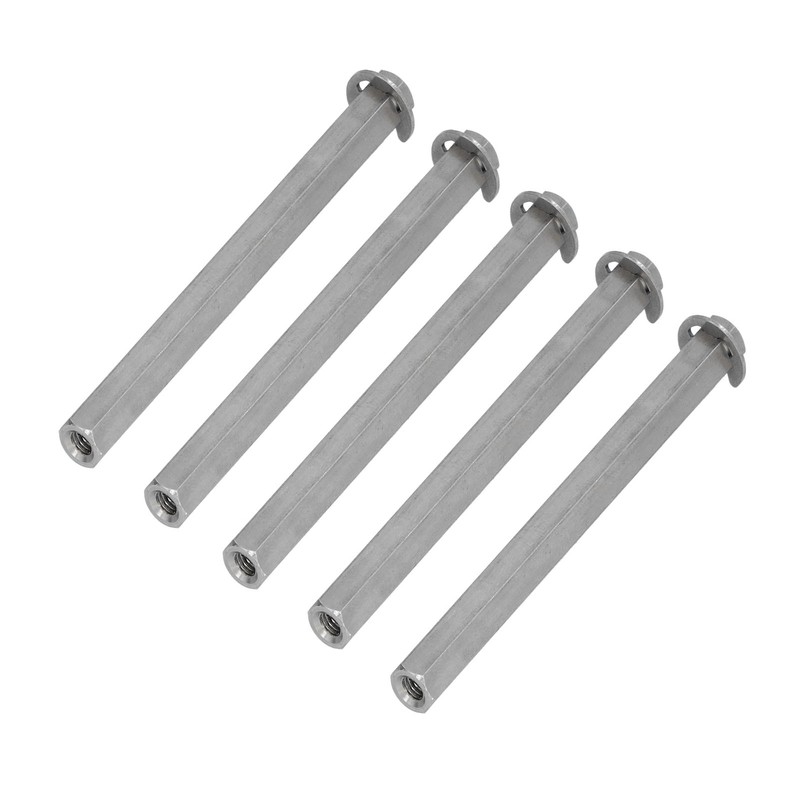 5Pcs Long Rod Nut Hex Coupling Female Threaded Straight Bar