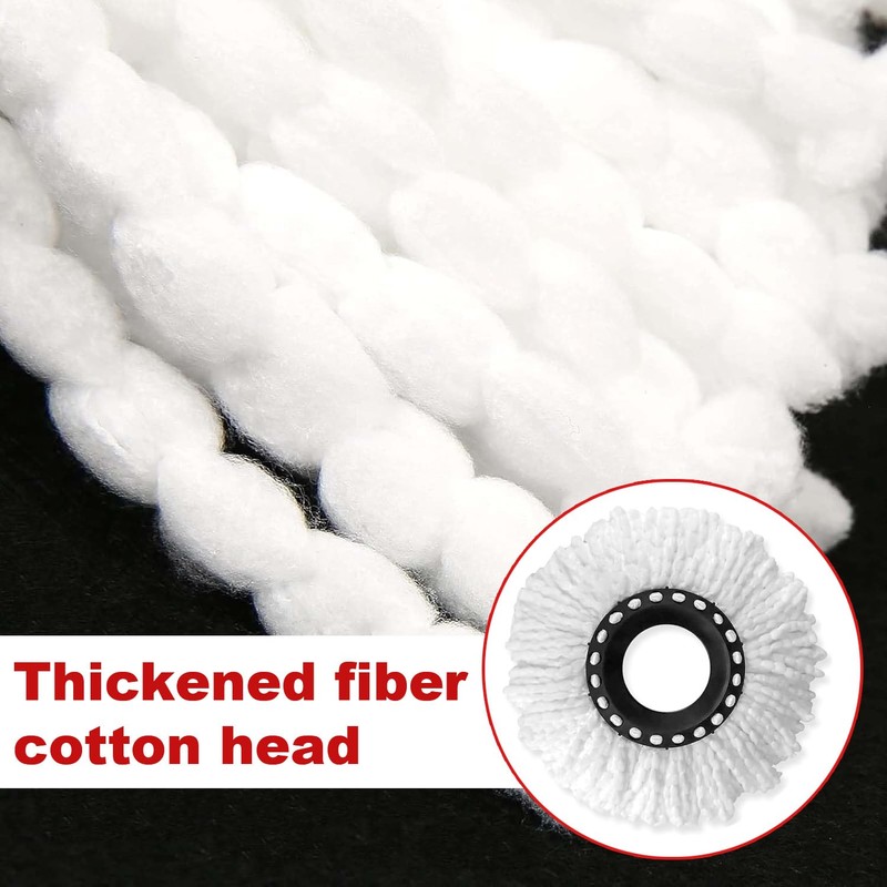 3 Pack Mop Heads Replacement, 360° Spin Mop Heads, Microfiber