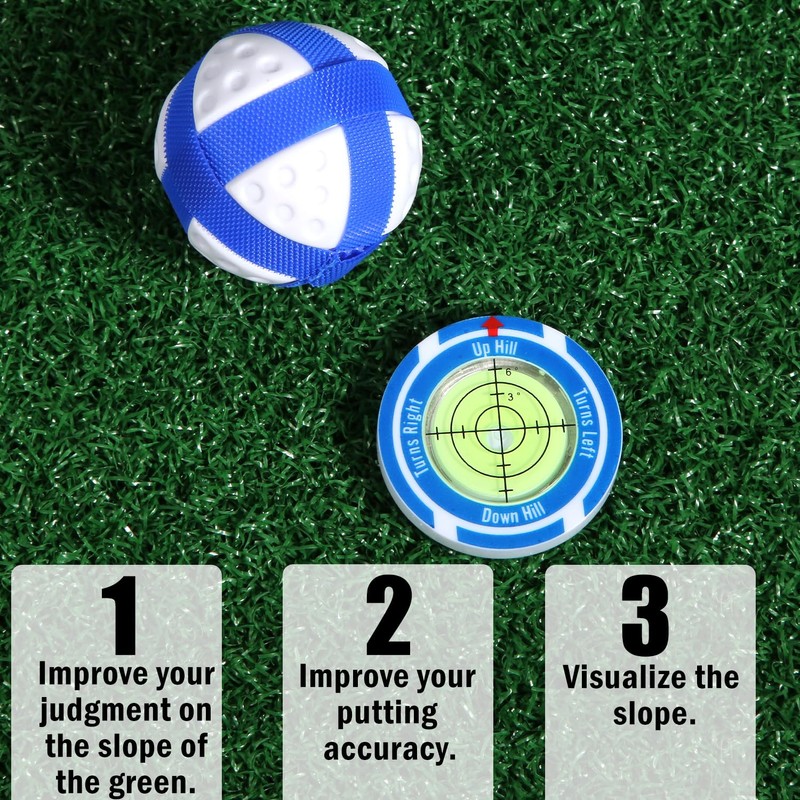 NQEUEPN Golf Slope Reader with Golf Ball Marker Hat Clip,