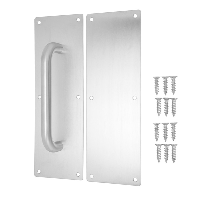Pull Push Door Plate Handle with Screws 304 Stainless Steel
