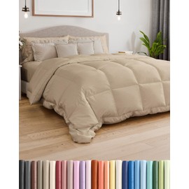 King Size, Cream Alternative Down Comforter - Warm and Lightweight - Luxury and Breathable Hotel Quality Bedding Set - All Season Fluffy and Cozy Oversized Cooling Microfiber Duvet Insert Comforter