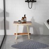 Giantex Teak Shower Bench, Fully Assembled Teak Shower Stool with
