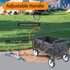 NobAura 150 LBS Wagon Cart, Black Folding Heavy Duty Garden