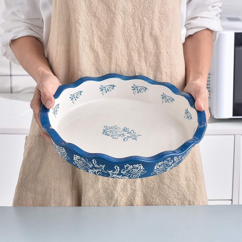 Wisenvoy Pie Pan Ceramic Pie Dish Pie Plate Deep Dish