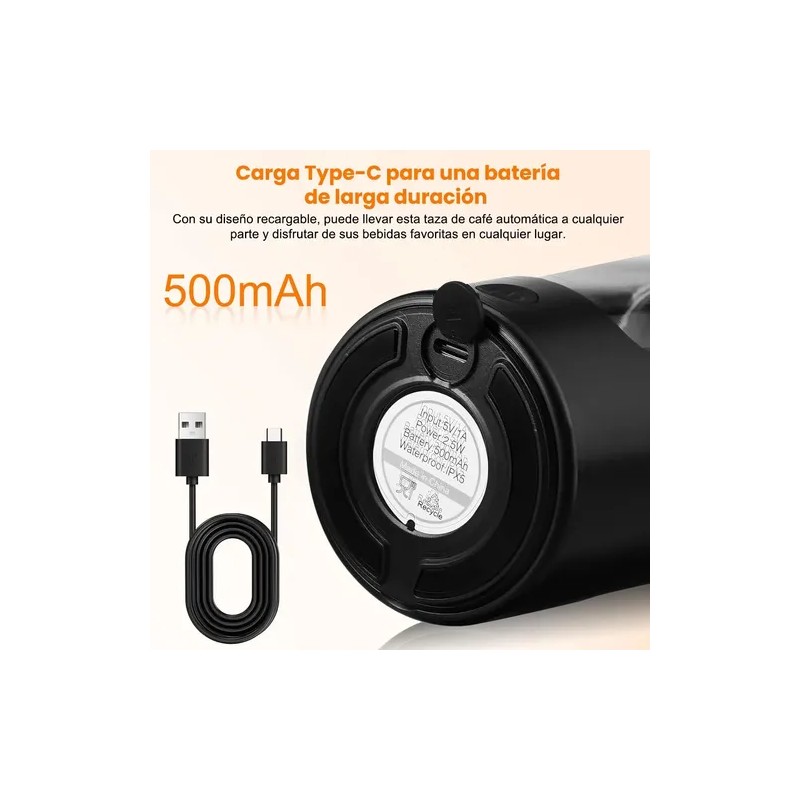 Vaso Shaker Eléctrico Time4buy 450 ml, con Llavero Scoop y