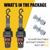 Ayaport Boat Retractable Tie Downs Boat Trailer Straps Ratcheting 1.5