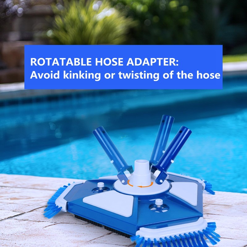 Havrlqi Pool Vacuum Head with,Pool Vacuum Head with Side Brush