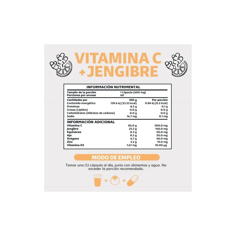 Vitamina Capsulas Potenciada Antioxidantes Anti Inflamatorios Jengibre Equinácea Ajo Aceite
