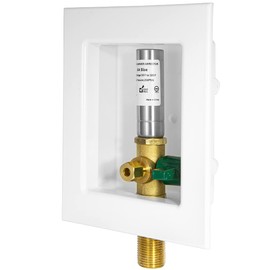 EFIELD Sweat Pre-assembled Ice Maker Outlet Box, 1/2-Inch Sweat with Installed 1/4-Turn Ball Valve, White (Stainless Steel Hammer Arrestor)