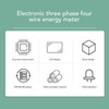 Electric 3 Phase 4 Wire Energy Meter Guide Rail LCD